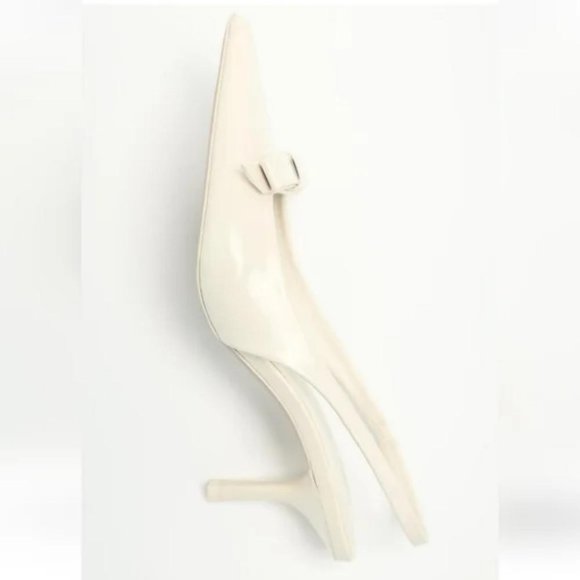 ZARA BOW TRIM SATIN EFFECT HEELED SHOE